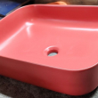 Раковина керамическая красная матовая (накладная) - Сантехника