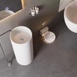 Раковина керамическая напольная (моноблок) белая матовая без отверстия под смеситель. - Сантехника