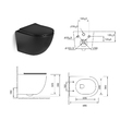 Унитаз подвесной, безободковый, матовый чёрный (сиденье микролифт) - Сантехника