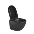 Унитаз подвесной, безободковый, матовый чёрный (сиденье микролифт) - Сантехника