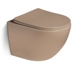 Унитаз подвесной, безободковый, система смыва Tornado (светло-коричневый матовый) - Сантехника