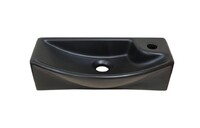 Раковина  керамическая чёрная матовая (накладная/подвесная) - Сантехника