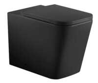 Унитаз приставной, безободковый система смыва Tornado черный матовый (сиденье микролифт) - Сантехника