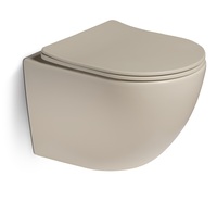 Унитаз подвесной, безободковый,система смыва Tornado (бежевый матовый) - Сантехника