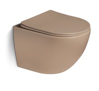Унитаз подвесной, безободковый, система смыва Tornado (светло-коричневый матовый) - Сантехника