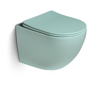 Унитаз подвесной, безободковый, система смыва Tornado (светло-зелёный матовый) - Сантехника