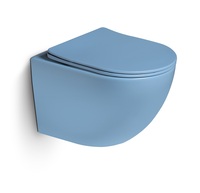 Унитаз подвесной, безободковый,система смыва Tornado (голубой матовый) - Сантехника