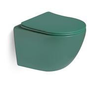 Унитаз подвесной, безободковый, система смыва Tornado(зелёный матовый) - Сантехника