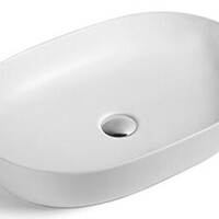 Раковина керамическая, белая матовая   (накладная) - Сантехника