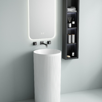 Раковина керамическая напольная (моноблок) без отверстия под смеситель. - Сантехника