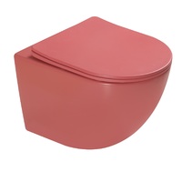 Унитаз подвесной, безободковый, система смыва Tornado (красный матовый) - Сантехника