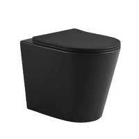 Унитаз приставной, безободковый система смыва Tornado черный матовый (сиденье микролифт) - Сантехника