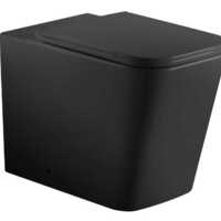 Унитаз приставной, безободковый система смыва Tornado черный матовый (сиденье микролифт) - Сантехника