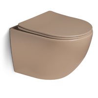 Унитаз подвесной, безободковый, система смыва Tornado (светло-коричневый матовый) - Сантехника