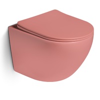 Унитаз подвесной, безободковый, система смыва Tornado (персиковый матовый) - Сантехника