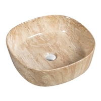 Раковина керамическая под мрамор (накладная) - Сантехника