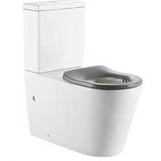 Унитаз напольный, безободковый для людей с ограниченными возможностями (сиденье в комплекте) - Сантехника