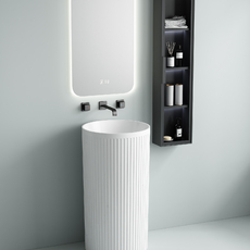 Раковина керамическая напольная (моноблок) без отверстия под смеситель. - Сантехника