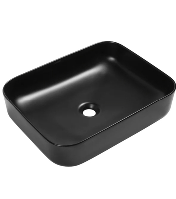 Раковина керамическая чёрная матовая (накладная) - Сантехника
