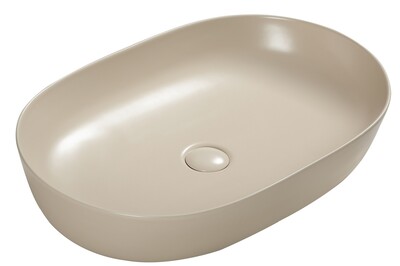 Раковина накладная (бежевая матовая) донный клапан в комплекте - Сантехника