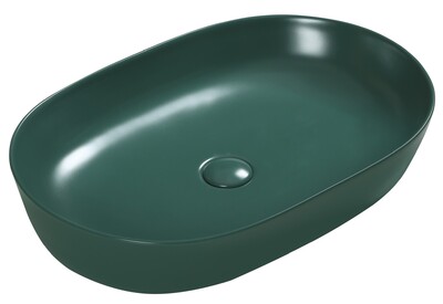 Раковина накладная (зелёная матовая) донный клапан в комплекте - Сантехника