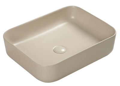 Раковина накладная (бежевая матовая) донный клапан в комплекте - Сантехника