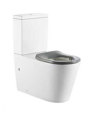 Унитаз напольный, безободковый для людей с ограниченными возможностями (сиденье в комплекте) - Сантехника