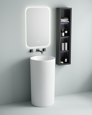 Раковина керамическая напольная (моноблок) без отверстия под смеситель. - Сантехника