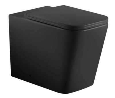 Унитаз приставной, безободковый система смыва Tornado черный матовый (сиденье микролифт) - Сантехника